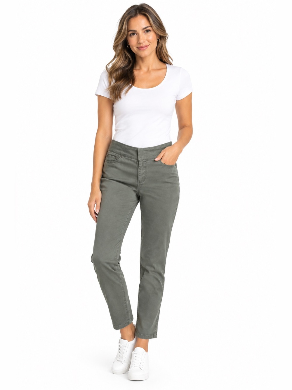 New JAG High-Rise Slim Ankle Jegging in Olive Green - Sz 0